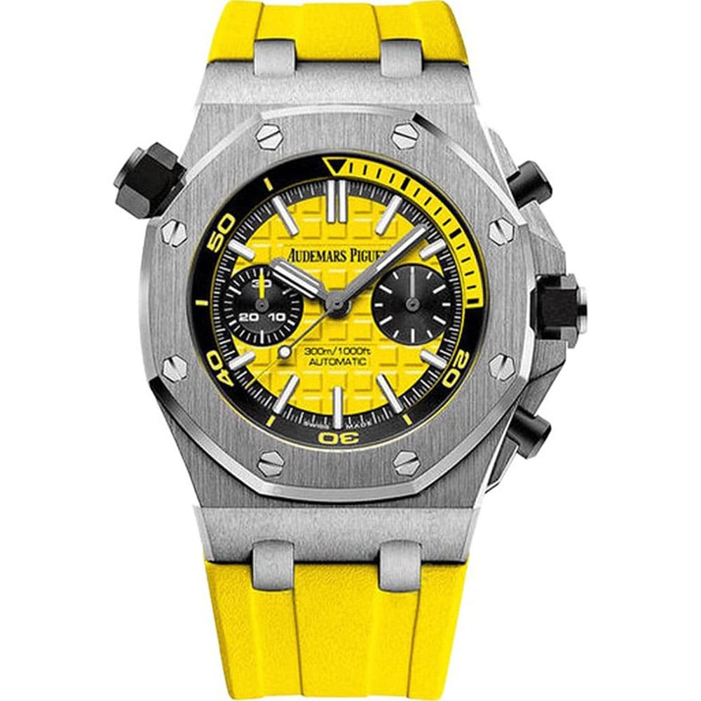 audemars-piguet-royal-oak-offshore-diver-chronograph-42mm-watch-yellow-color-dial-automatic