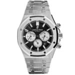 audemars-piguet-royal-oak-watch-chronograph-steel-black-white-dial-silver-metal-strap-egypt
