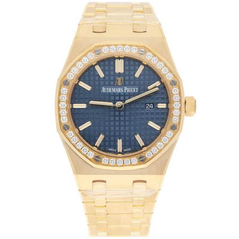audemars-piguet-royal-oak-watch-for-women-blue-dial-gold-with-strass-diamond-metal-strap-egypt