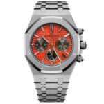 audemars-piguet-watch-men-red-dial-silver-metal-strap-egypt