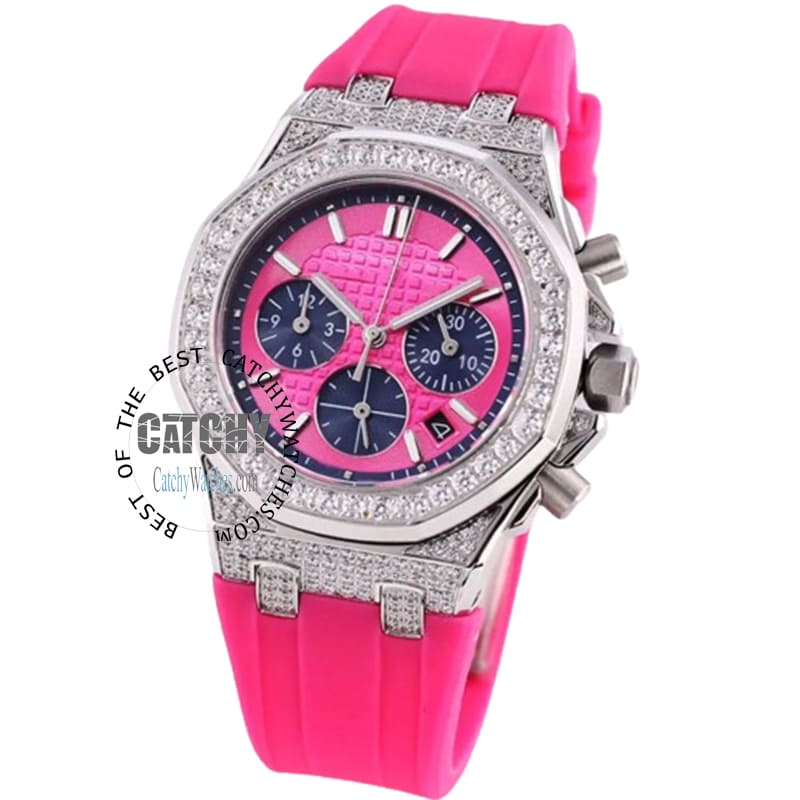 audemars-piguet-women-watch-pink-color-dial-rubber-strap-egypt