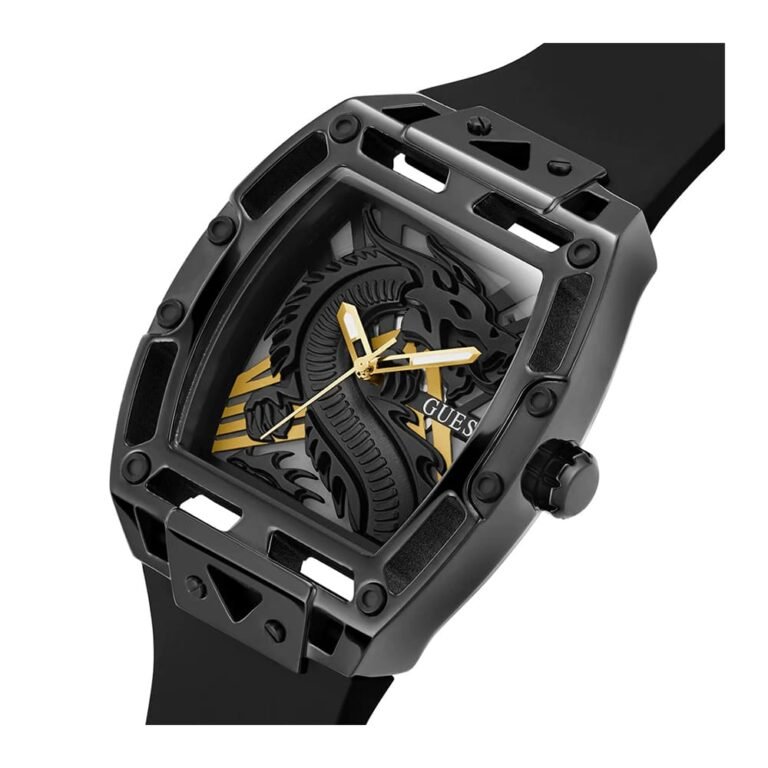 Guess Legend Analog Black Dial Black Rubber Strap Watch For Men - GW0648G1