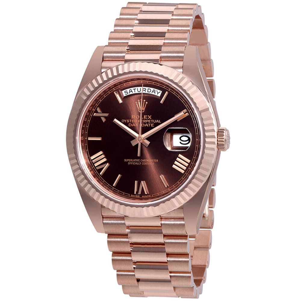 rolex-daydate-40-chocolate-dial-watch-gold-president-automatic-mens-watch-egypt