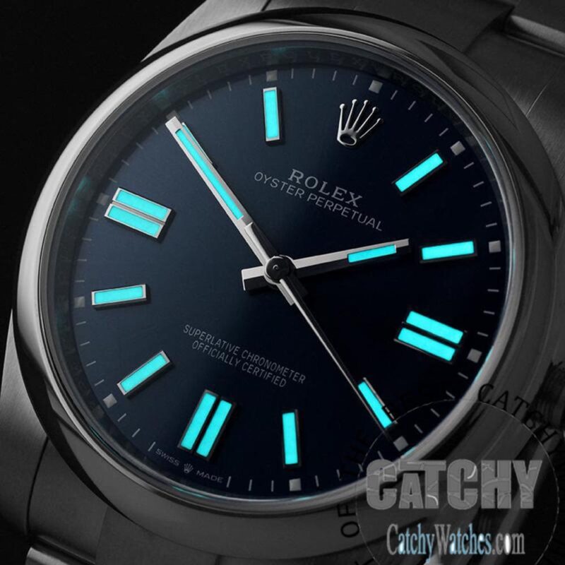 Rolex Oyester Perpetual Watch For Men Blue - Image 4