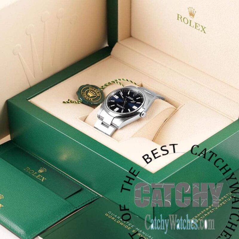Rolex Oyester Perpetual Watch For Men Blue - Image 8