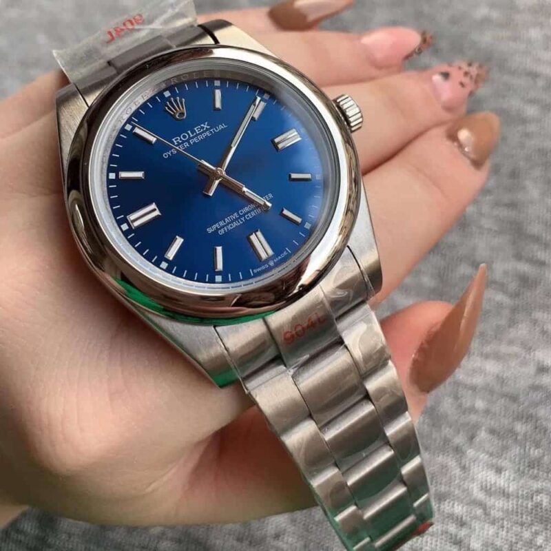 Rolex Oyester Perpetual Watch For Men Blue - Image 9