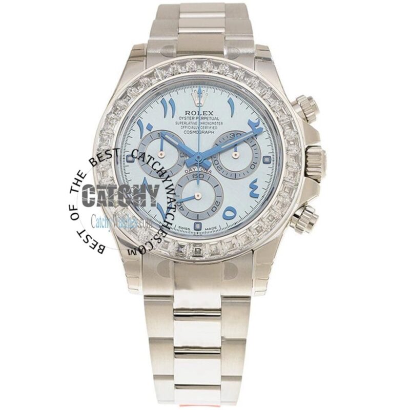 Rolex Daytona Watch For Unisex Blue Diamond - Image 4