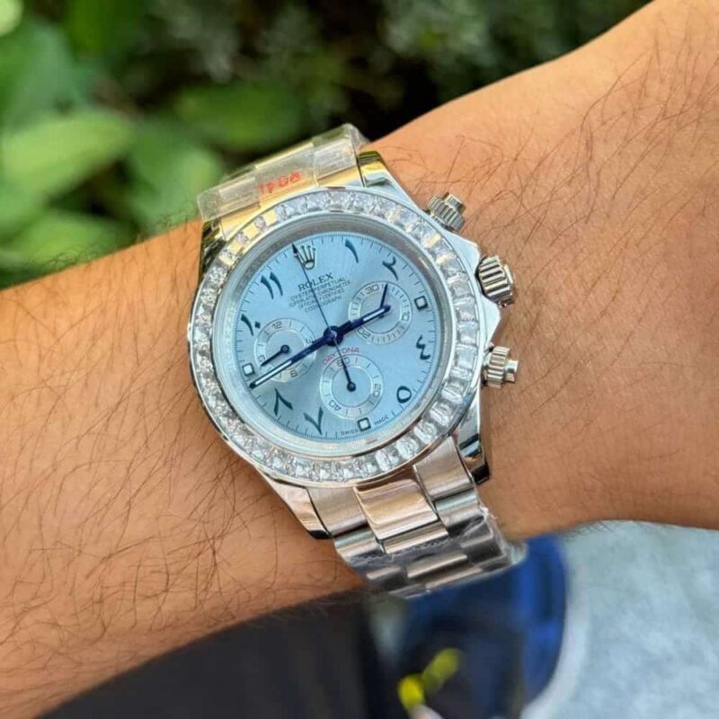 Rolex Daytona Watch For Unisex Blue Diamond - Image 8