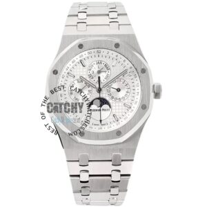 ساعه اوديمار بيغيه Royal Oak قمريه أبيض