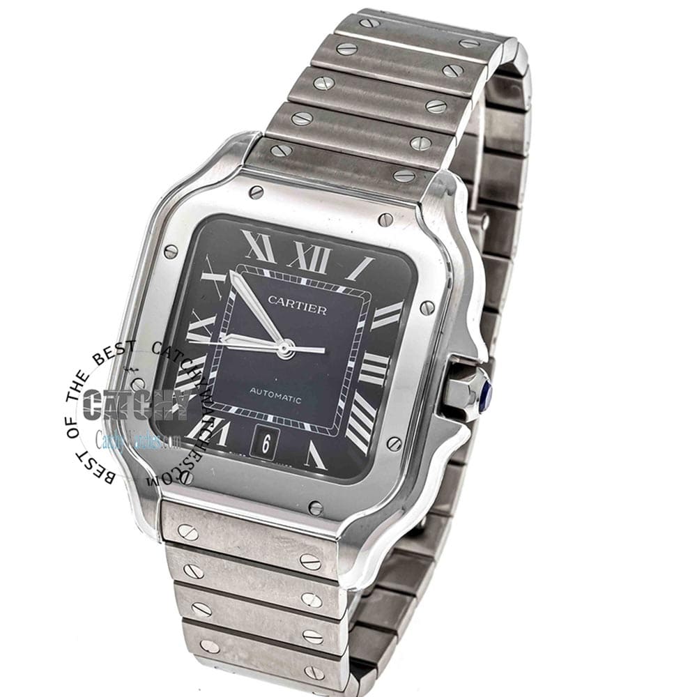 cartier-de-santos-black-dial-watch-silver-metal-color-strap-in-egypt-for-men