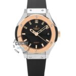 hublot-classic-fusion-racing-watch-men-women-mirror-replica-black-rubber-srap-white-dial-rose-gold-case-egypt-42mm