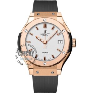 hublot-classic-fusion-racing-watch-men-women-mirror-replica-black-rubber-srap-white-dial-rose-gold-case-quartz-egypt-42mm