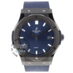 hublot-classic-fusion-racing-watch-men-women-mirror-replica-blue-rubber-strap-dial-black-case-egypt-42mm