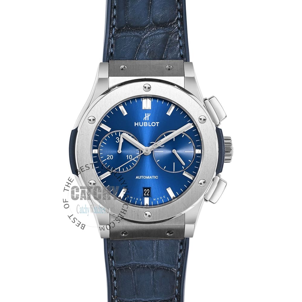 hublot-classic-fusion-watch-men-blue-leather-strap-dial-silver-case-egypt