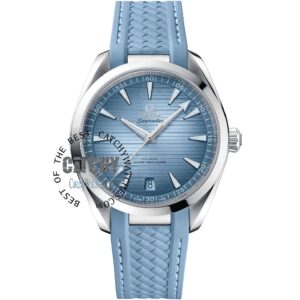 omega-aqua-terra-watch-for-men-baby-blue-dial-rubber-strap-automatic-egypt