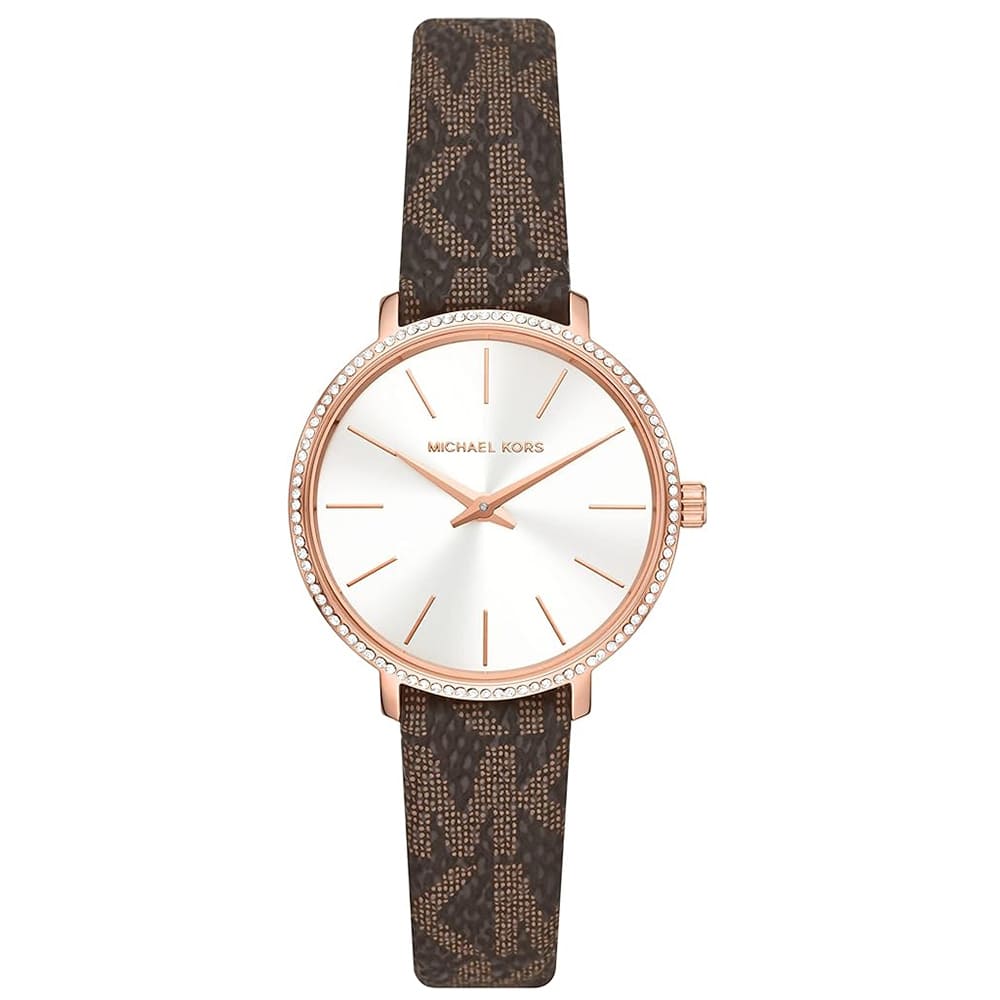 Michael kors leather strap watches womens best sale