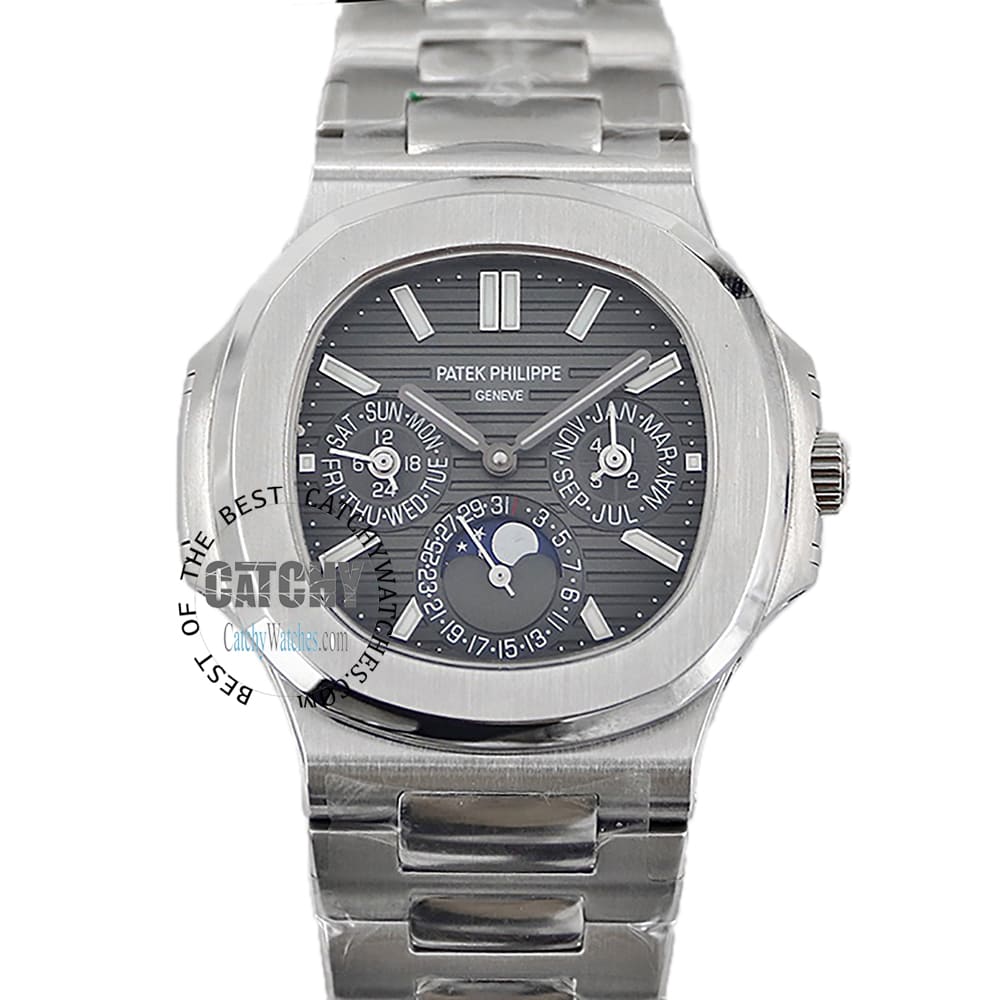 patek-philippe-men-watch-geneve-Nautilus-grey-dial-silver-metal-strap-automatic-egypt