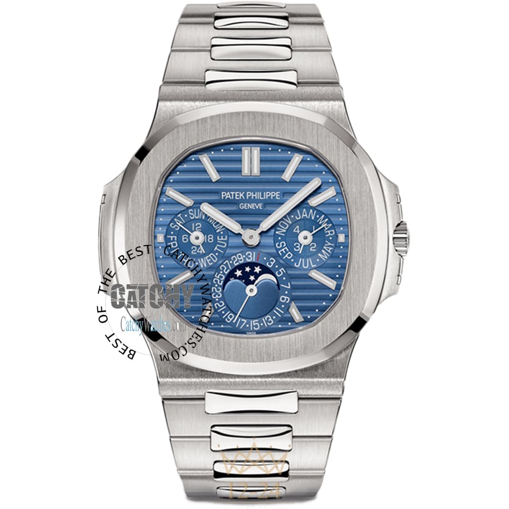 patek-philippe-men-watch-geneve-Nautilus-Blue-Dial-silver-metal-strap-automatic-egypt