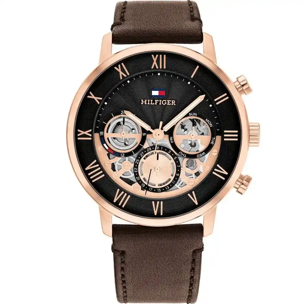 1710566-original-tommy-hilfiger-men-watch-black-dial-brown-leather-strap-egypt