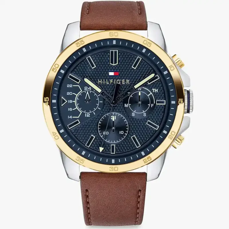original-Tommy-Hilfiger-Men-s-Decker-1791561-Watch-blue-dial-brown-leather-strap-egypt