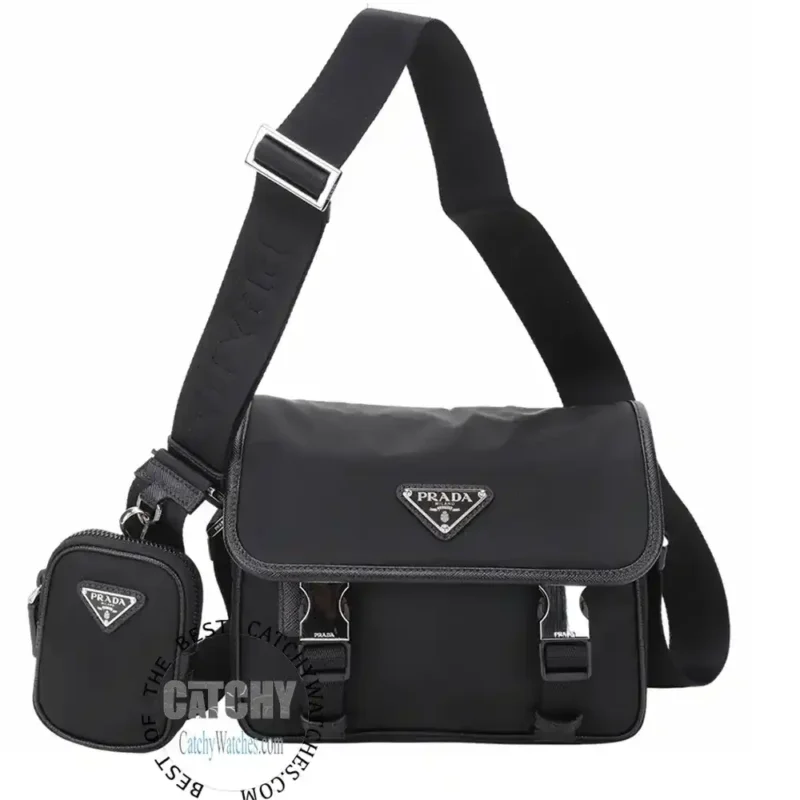 Prada Cross Re-Nylon And Saffiano Messenger Bag - Image 2