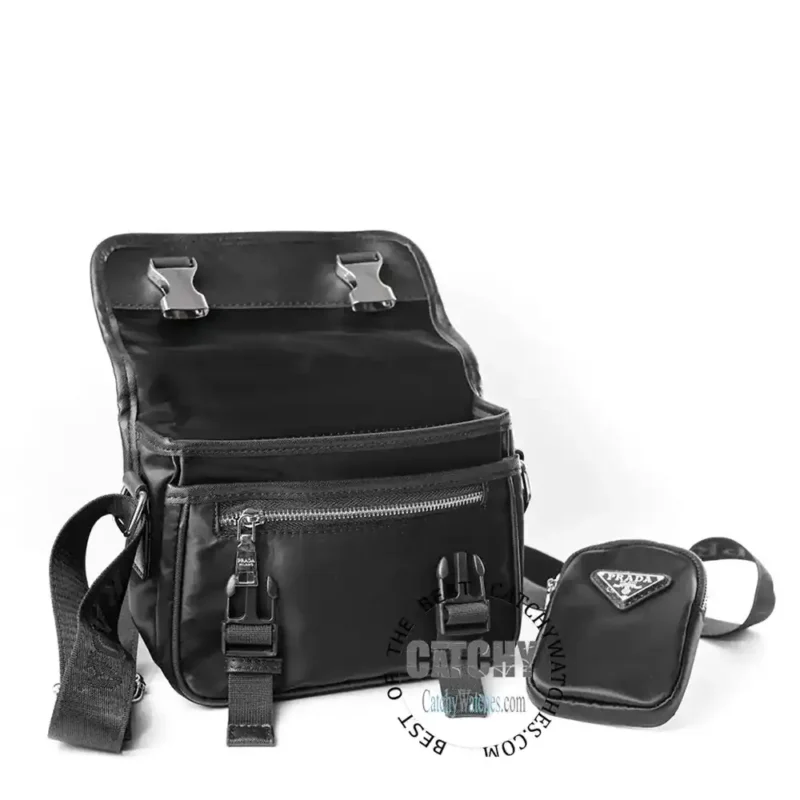 Prada Cross Re-Nylon And Saffiano Messenger Bag - Image 3