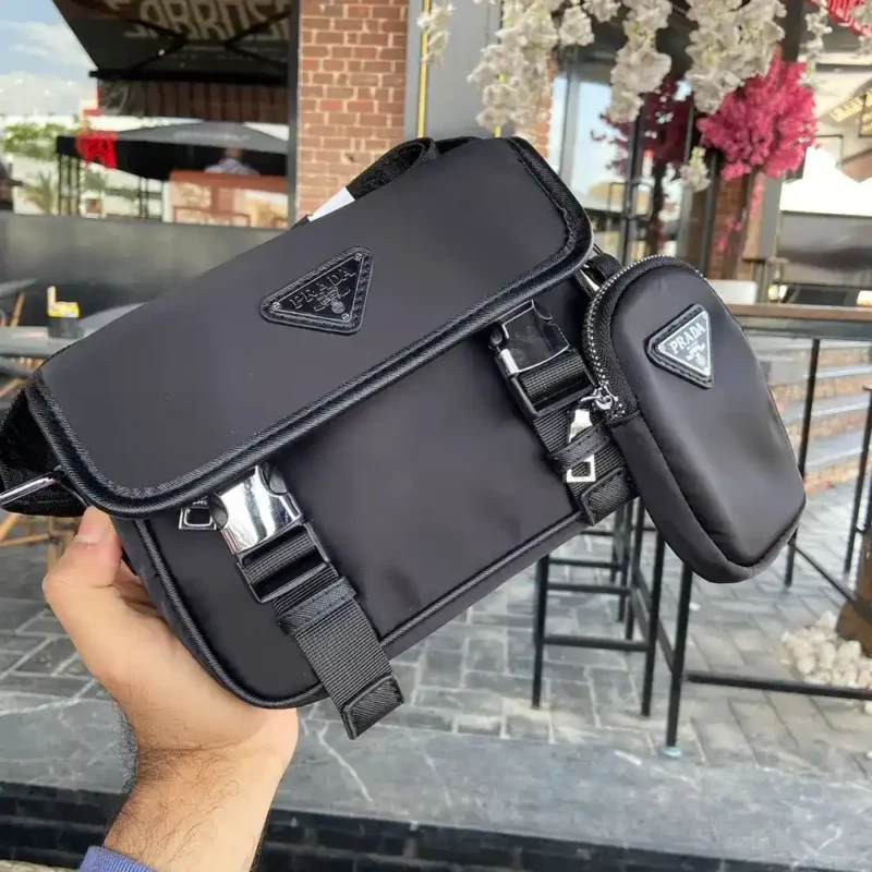 Prada Cross Re-Nylon And Saffiano Messenger Bag - Image 6