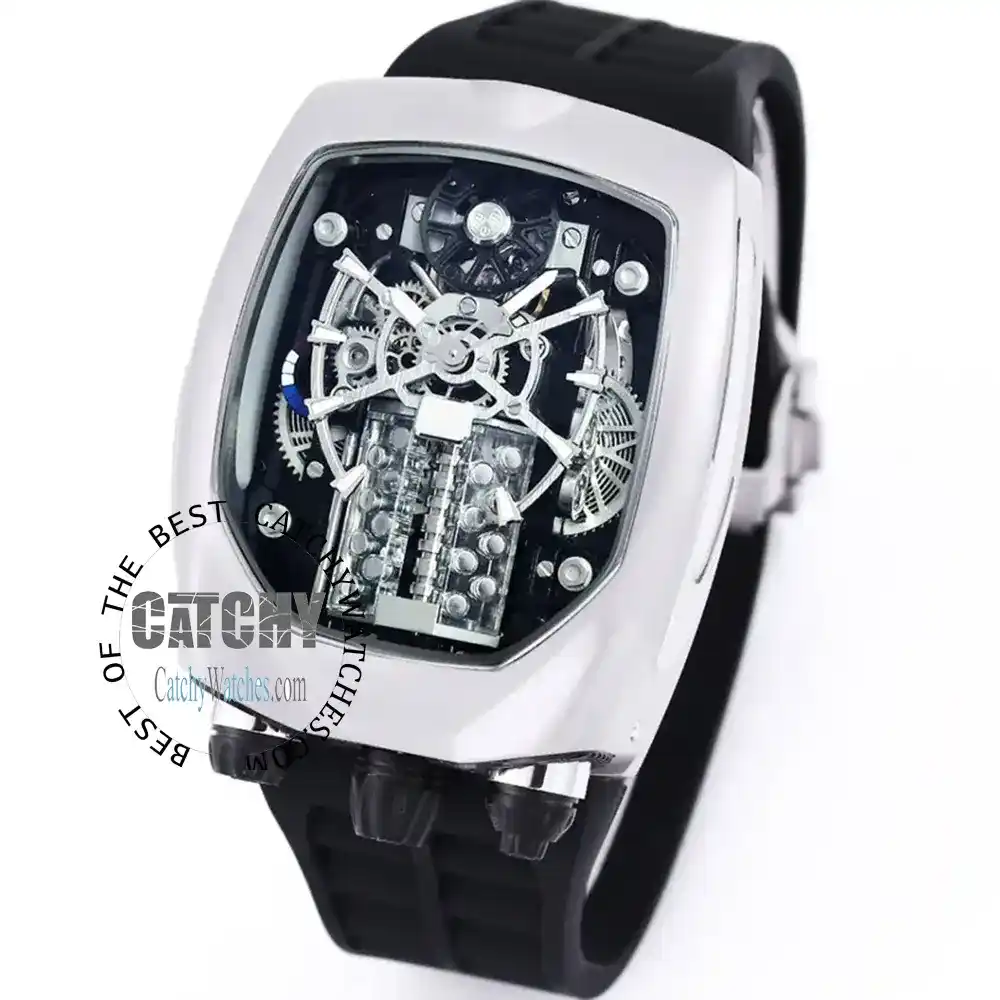 jacob-and-co-bugatti-watch-Silver-rubber-strap-automatic-egypt-mirror-original-first-high-copy