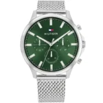 original-1710499-tommy-hilfiger-watch-men-green-dial-mesh-metal-silver-strap-quartz-battery-analog-ryder-egypt