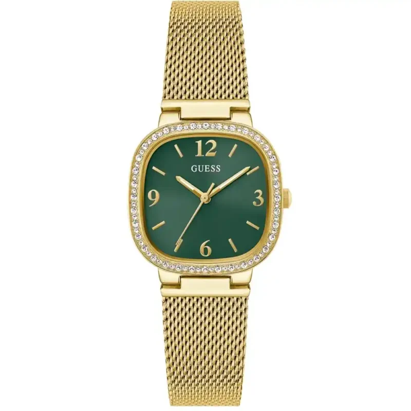 original-gw0354l5-guess-women-lady-watch-green-dial-gold-metal-mesh-strap-crystal-egypt
