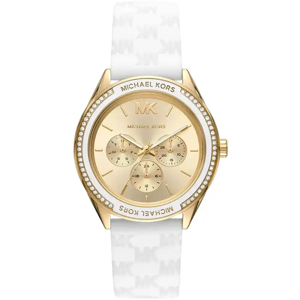 original-mk7267-michael-kors-watch-women-gold-dial-leather-white-strap-jessa-egypt