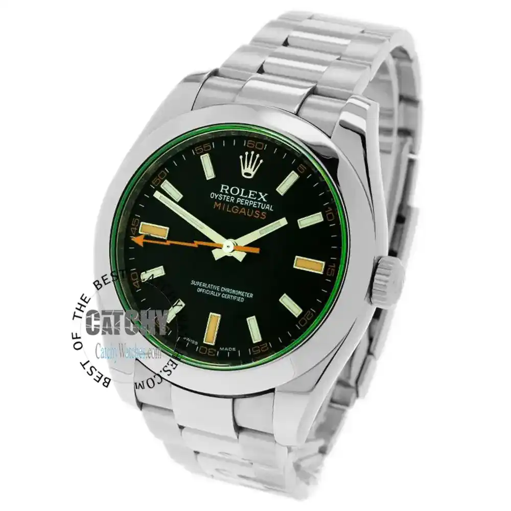 rolex-hunter-phantom-milgauss-for-men-egypt-silver-metal-strap-with-black-dial-green-glass-color