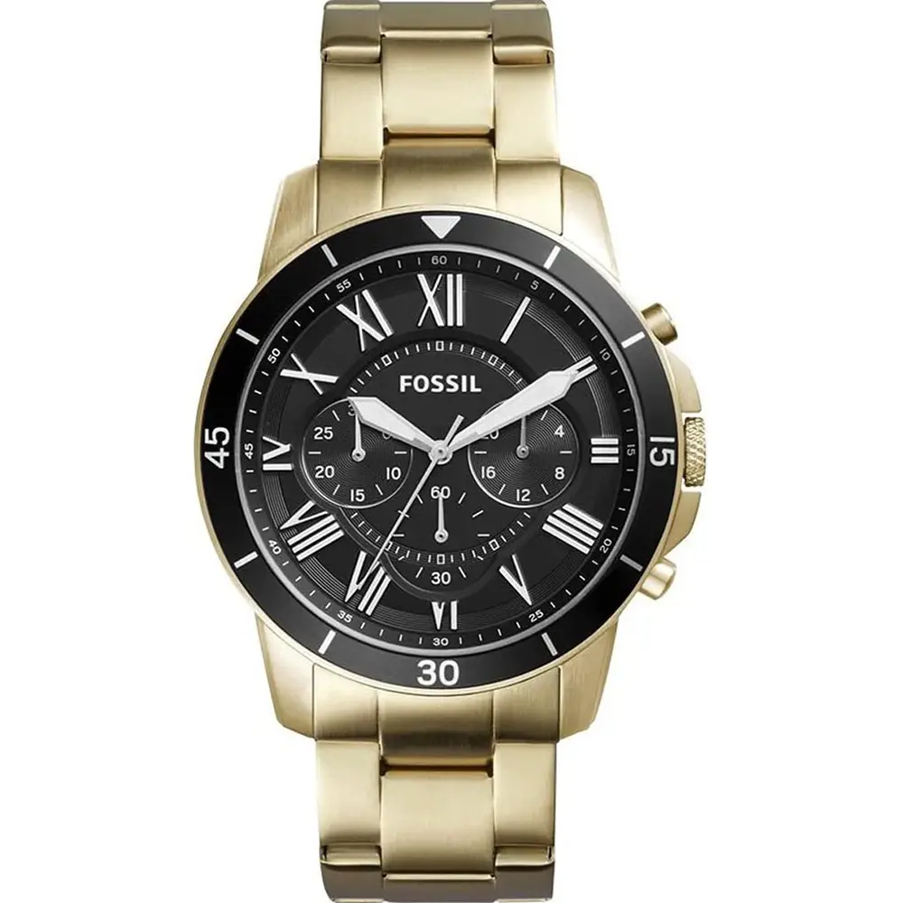 Fs5267-original-Fossil-mens-Chronograph-Quartz-Stainless-Steel-Black-Dial-gold-strap-44mm-Watch-egypt