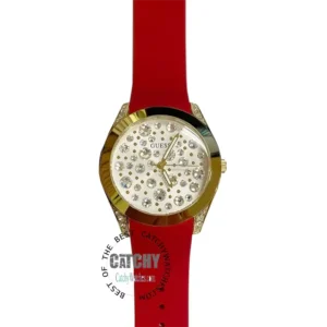 guess-original-Gold-Tone-and-White-Jeweled-Watch-U1059L3-for-women-red-rubber-strap-egypt