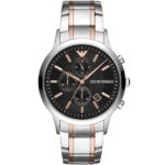 original-emporio-armani-renato-chronograph-quartz-black-dial-mens-watch-ar11165-silver-rose-gold-strap-egypt