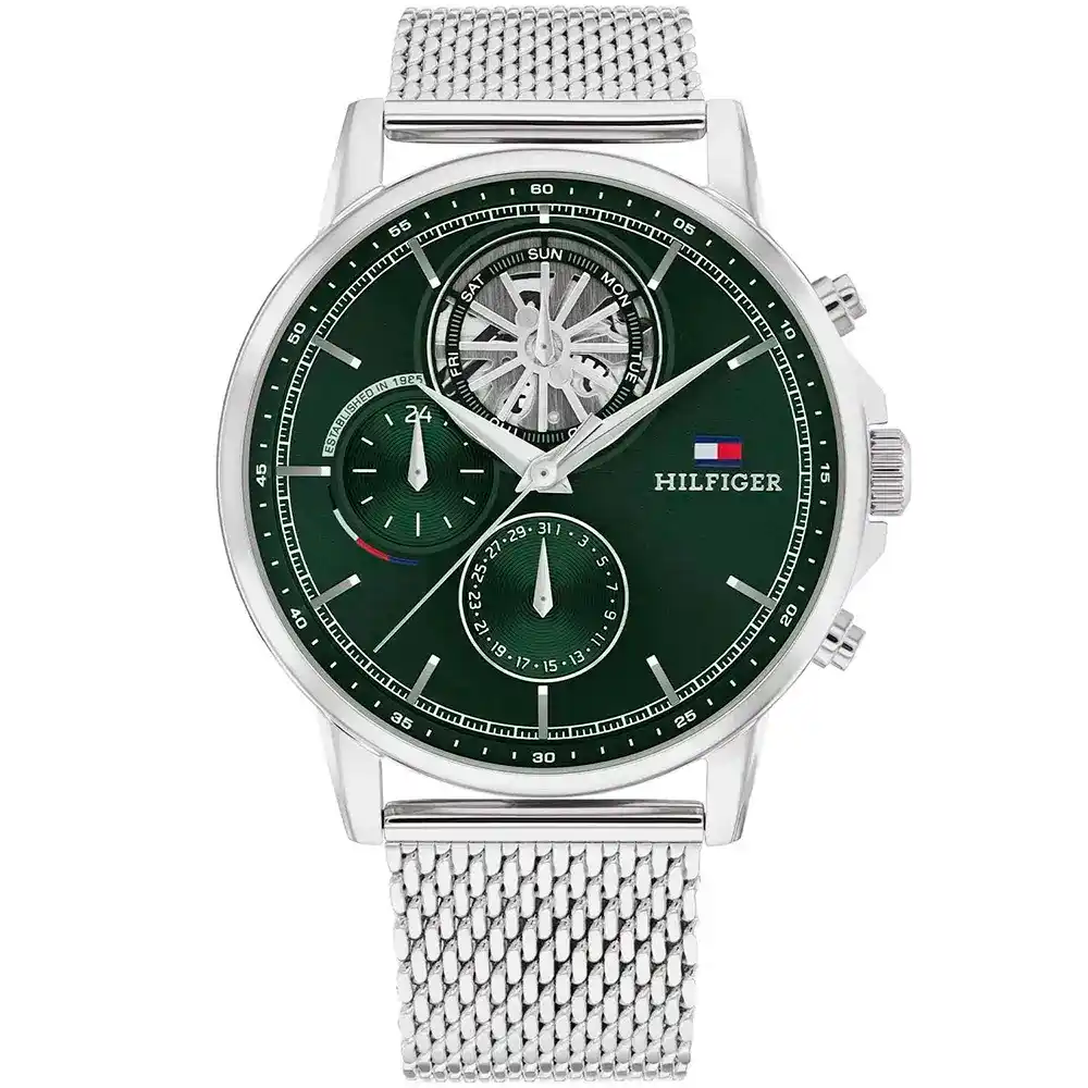 1710608-original-tommy-hilfiger-men-watch-green-dial-silver-metal-mesh-strap-stewart-egypt