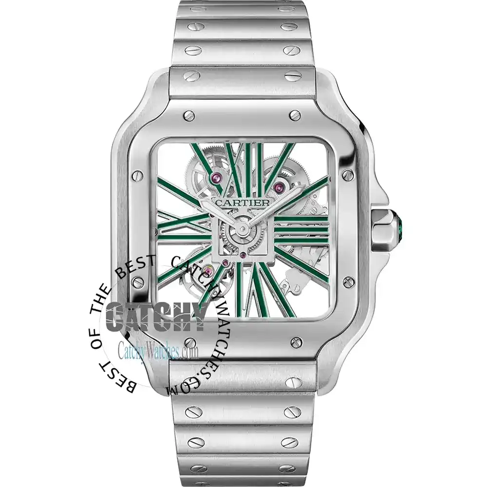 cartier-de-santos-men-watch-green-skeleton-metal-strap-automatic-egypt-for-men