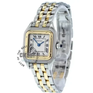 cartier-watch-for-women-in-egypt-de-santos-white-dial-silver-and-gold-metal-strap-battery-machine