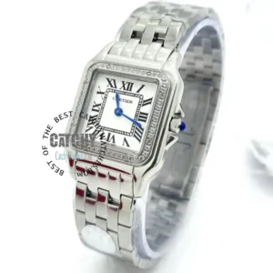 cartier-watch-for-women-in-egypt-dos-santos-white-dial-crystal-band-silver-metal-strap-battery-machine