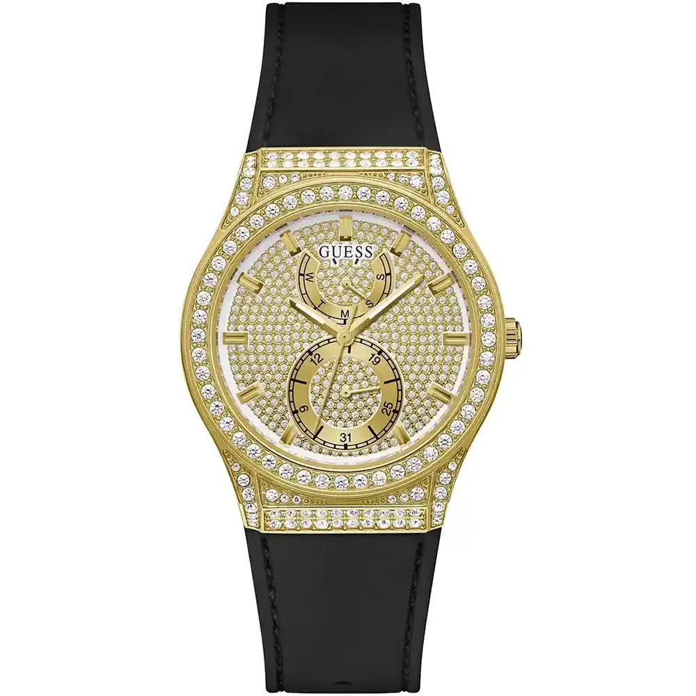 gw0439l2-original-guess-watch-women-crystals-gold-dial-rubber-black-strap-quartz-battery-analog-three-hand-princess-egypt