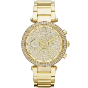 mk5856-original-michael-kors-chronograph-watch-women-gold-dial-metal-stainless-steel-golden-strap-quartz-battery-analog-crystals-parker-egypt
