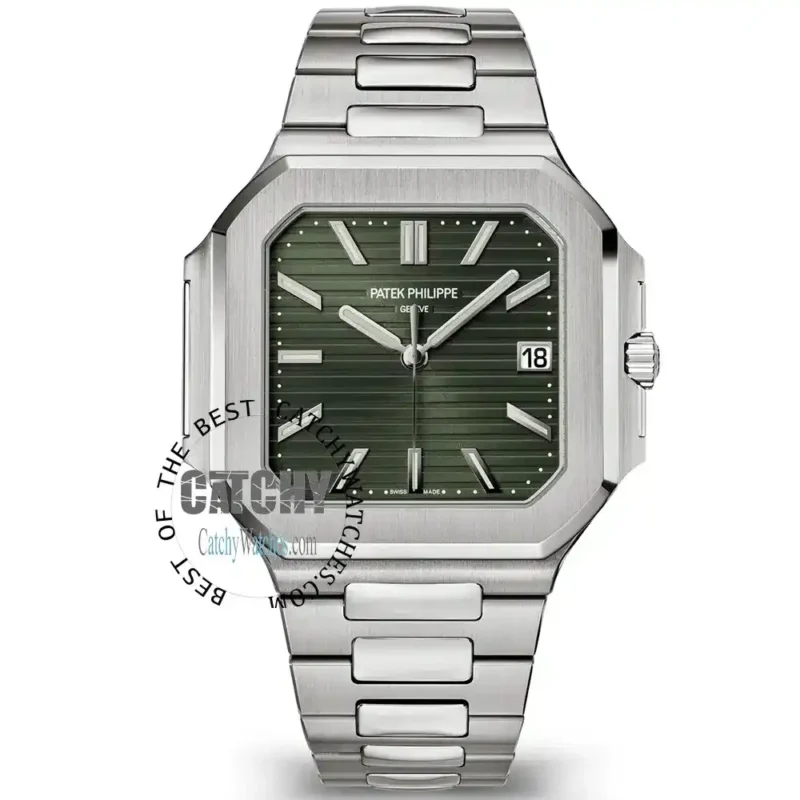 patek-philippe-58211A-001-men-automatic-watch-square-dial-green-silver-metal-strap-mirror-original-first-high-copy-new-2025-egypt