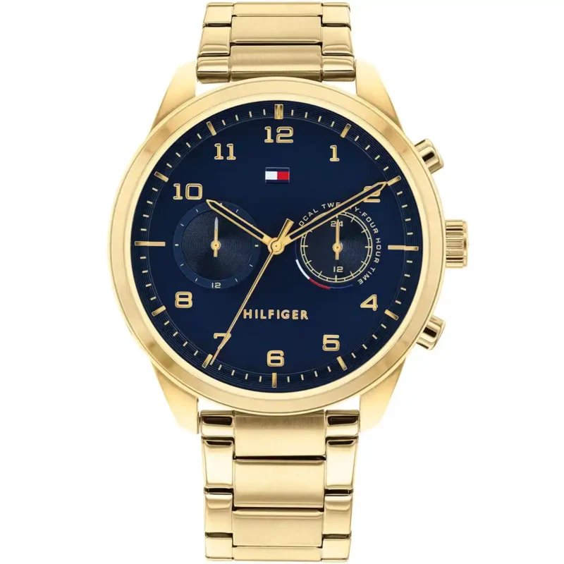 1791783-original-tommy-hilfiger-watch-dual-time-men-blue-dial-metal-gold-strap-battery-patrick-egypt