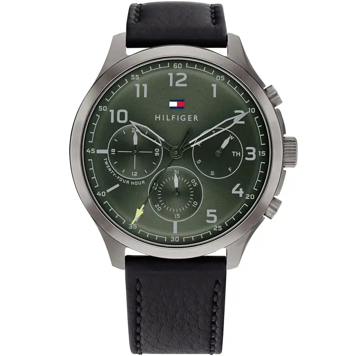 1791856-original-tommy-hilfiger-watch-men-green-dial-leather-black-strap-quartz-battery-analog-asher-egypt