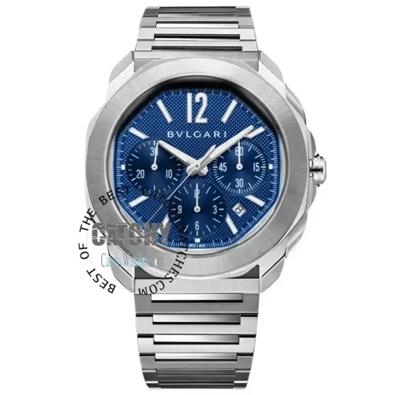 bulgari-bvlgari-octo-roma-blue-dial-new-model-2025-Steel-Bracelet-silver-metal-strap-automatic-for-men-in-egypt