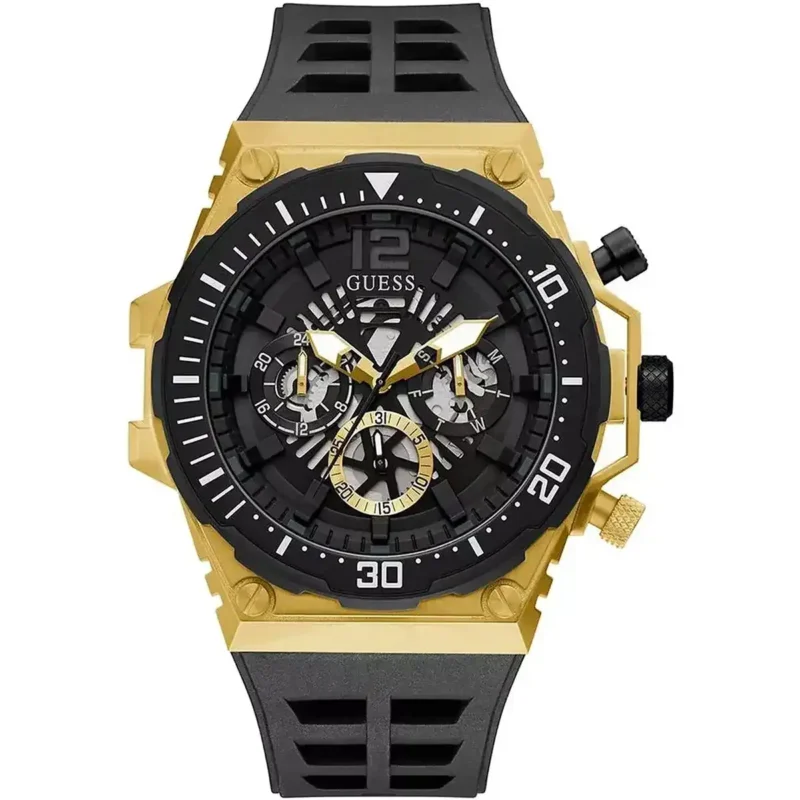 gw0325g1-original-guess-men-watch-new-models-2025-black-dial-rubber-strap-gold-case-egypt