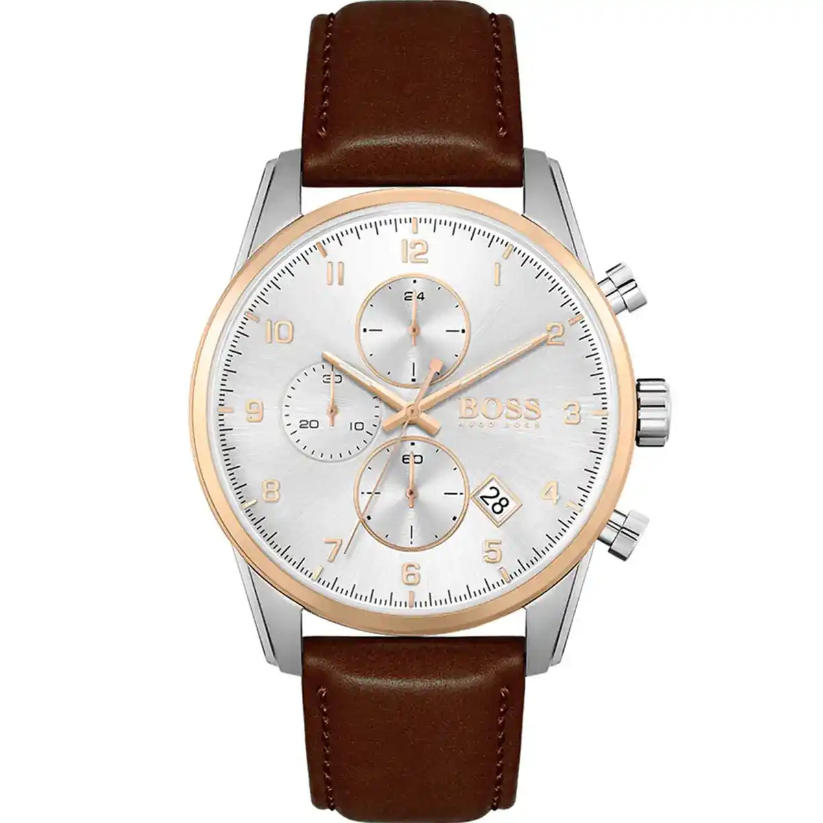 1513786-original-hugo-boss-men-watch-silver-dial-brown-leaher-strap-egypt