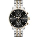 1513840-original-hugo-boss-watch-water-resistant-5bar-men-black-dial-metal-stainless-silver-rose-gold-strap-quartz-battery-analog-chronograph-associate-egypt