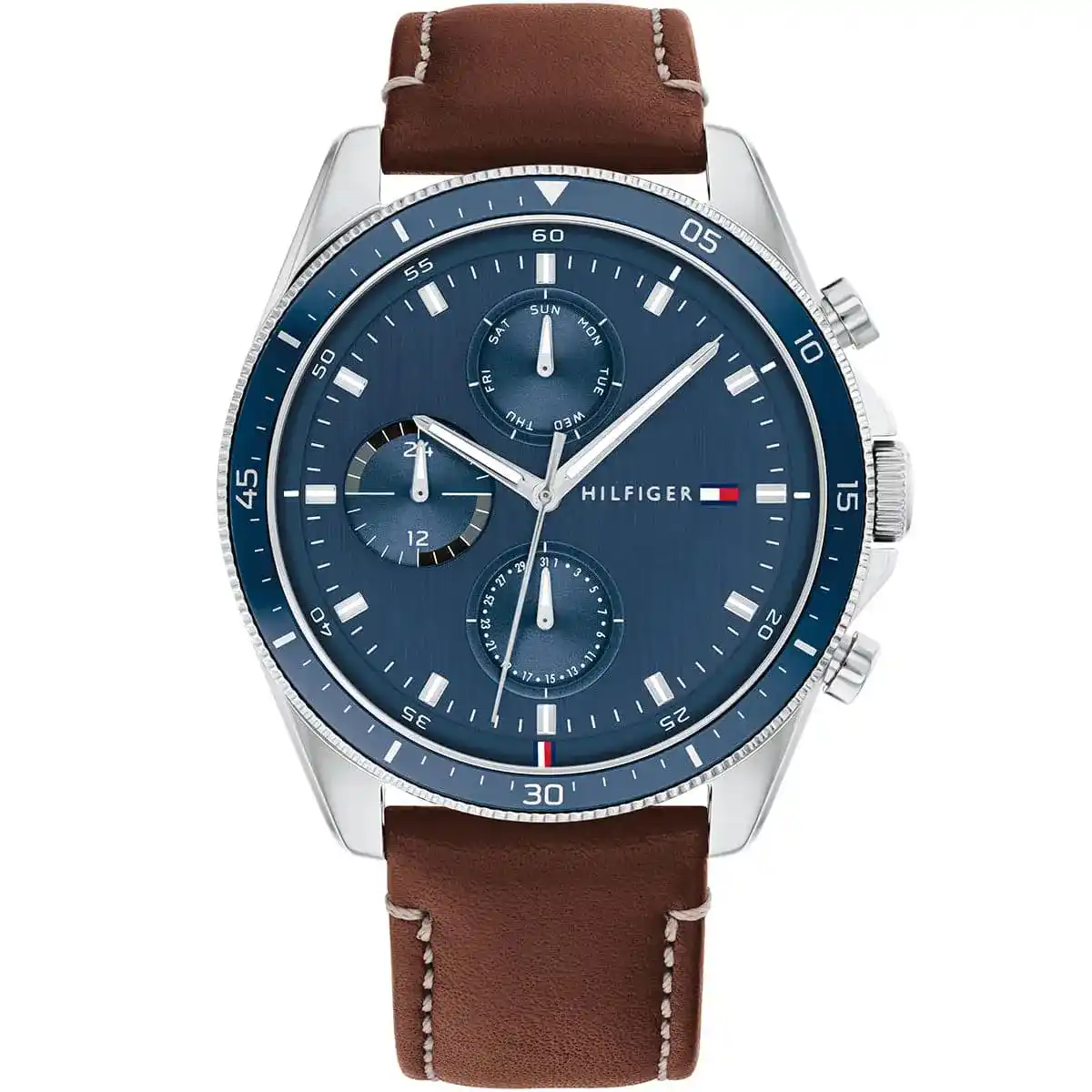 1791837-tommy-hilfiger-watch-men-blue-dial-leather-brown-strap-quartz-battery-analog-monthly-weekly-date-parker-egypt