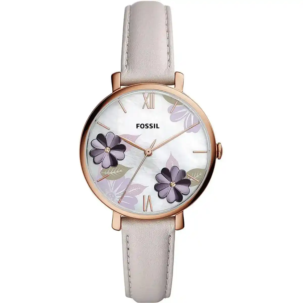 Es4672-orignal-fosil-women-watch-floral-dial-grey-leather-strap-slim-egypt